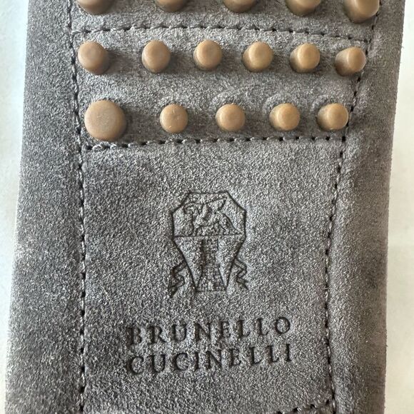 Brunello Cucinelli Gray Slip-On Loafers - Picture 2 of 4